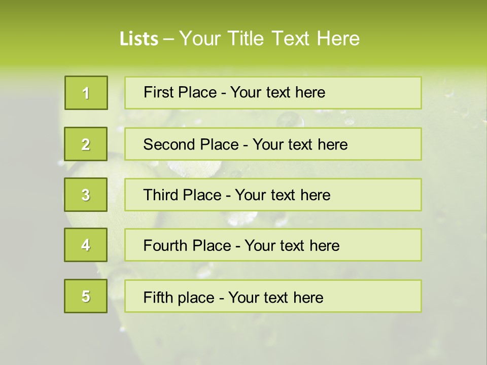 Drops On A Leaf PowerPoint Template