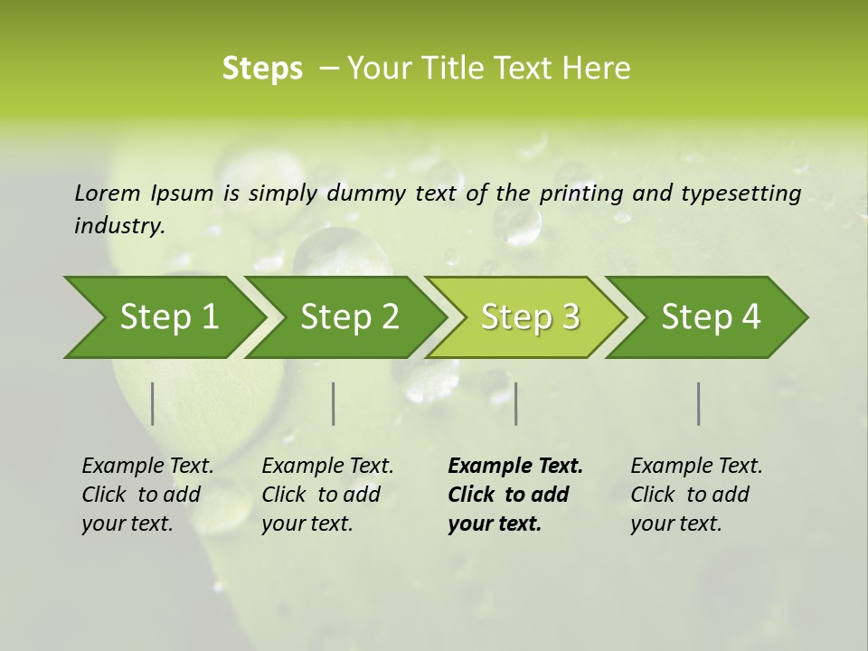 Drops On A Leaf PowerPoint Template