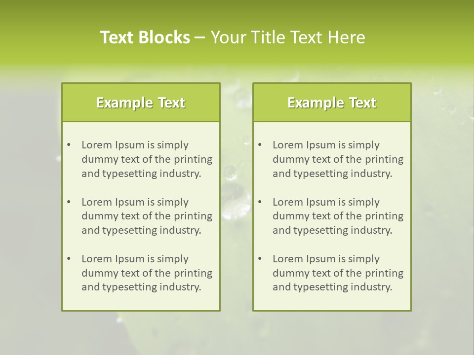 Drops On A Leaf PowerPoint Template