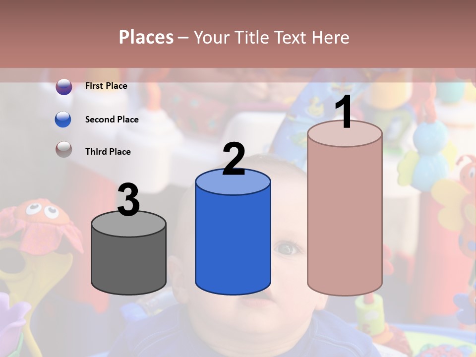 Two Baby Boys Twin Brothers Playing Together PowerPoint Template