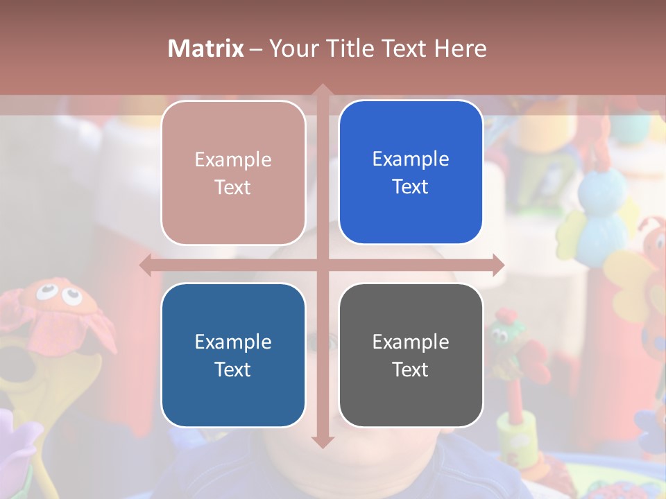 Two Baby Boys Twin Brothers Playing Together PowerPoint Template