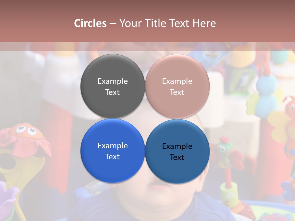 Two Baby Boys Twin Brothers Playing Together PowerPoint Template