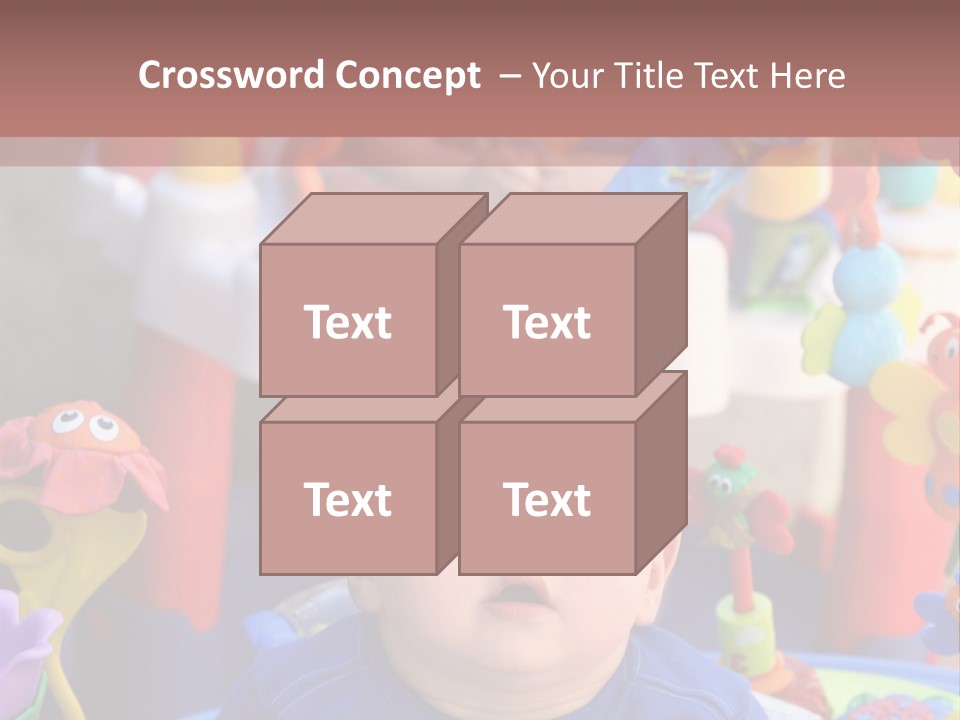 Two Baby Boys Twin Brothers Playing Together PowerPoint Template