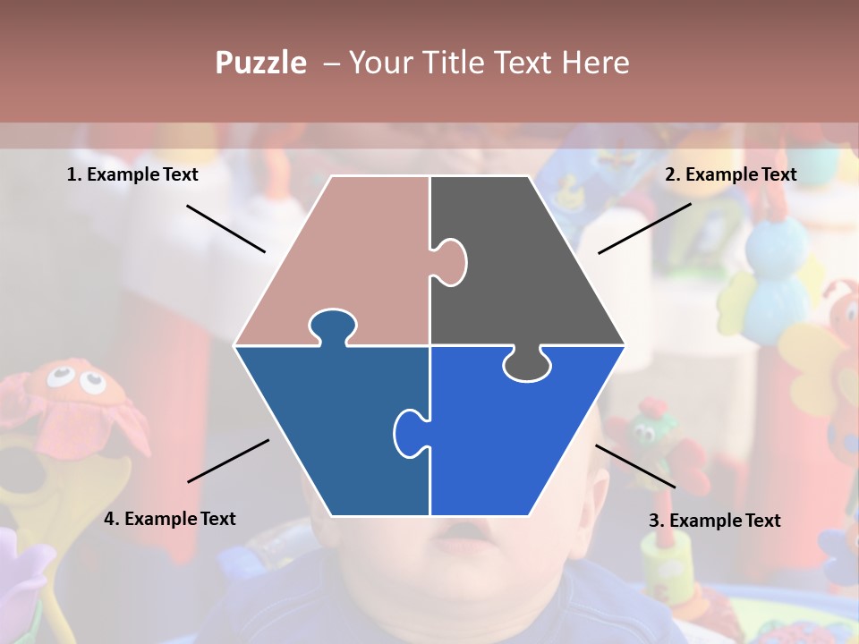 Two Baby Boys Twin Brothers Playing Together PowerPoint Template