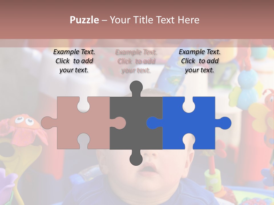 Two Baby Boys Twin Brothers Playing Together PowerPoint Template