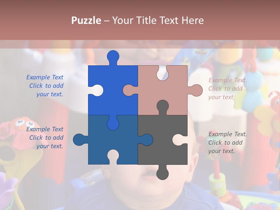 Two Baby Boys Twin Brothers Playing Together PowerPoint Template