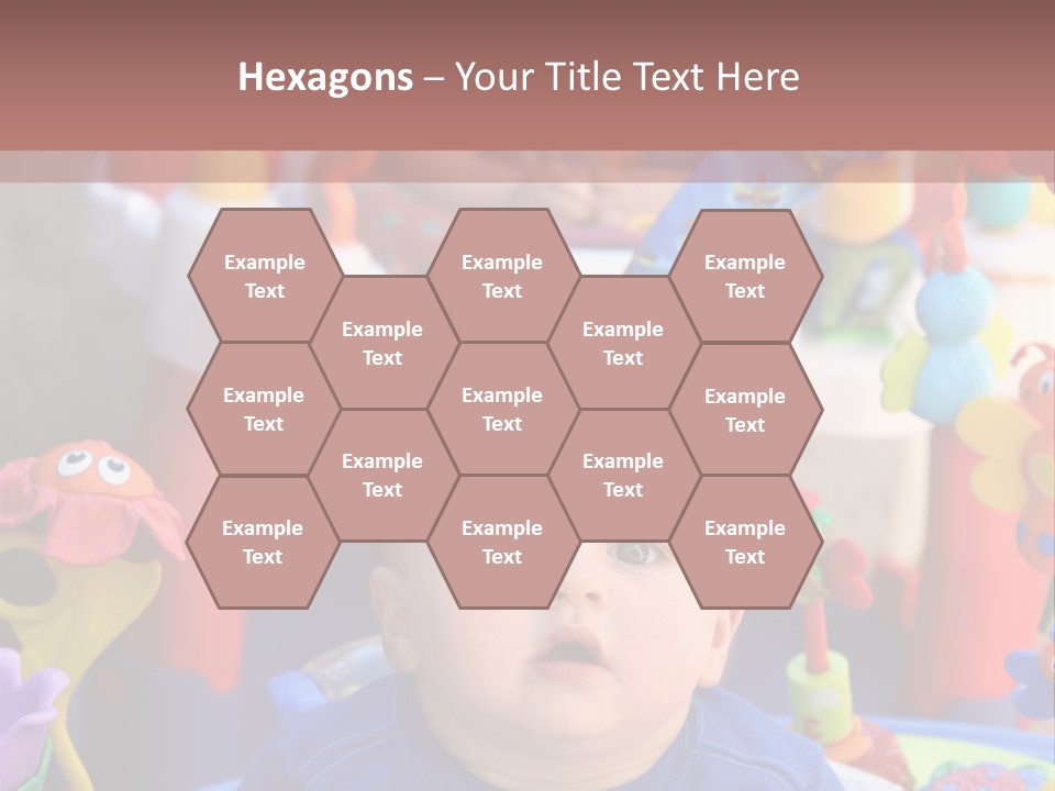 Two Baby Boys Twin Brothers Playing Together PowerPoint Template