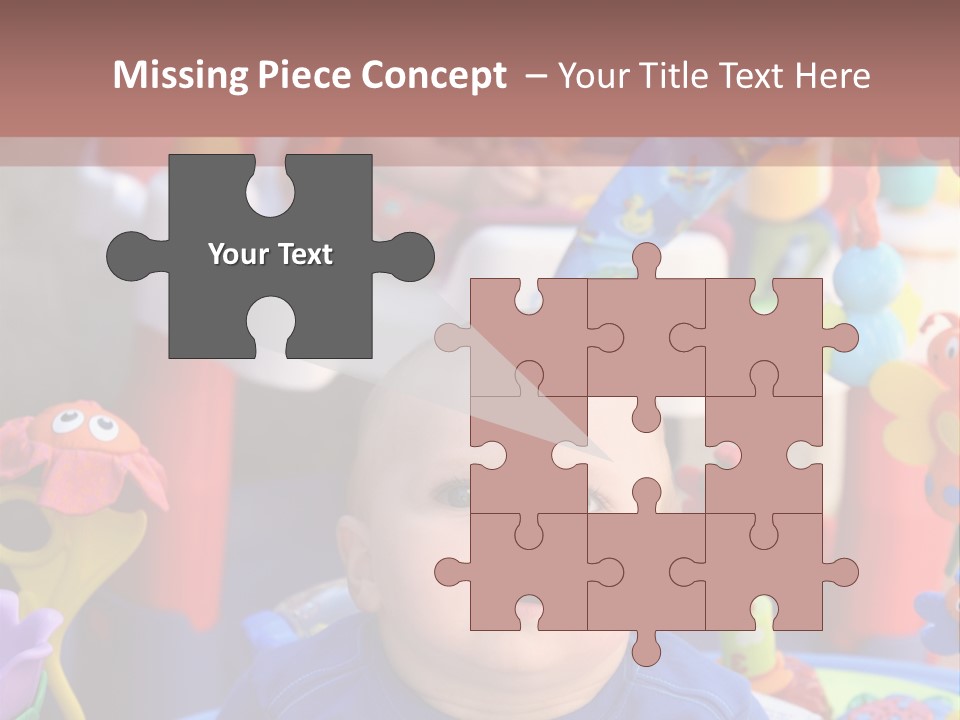 Two Baby Boys Twin Brothers Playing Together PowerPoint Template