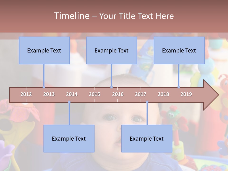 Two Baby Boys Twin Brothers Playing Together PowerPoint Template