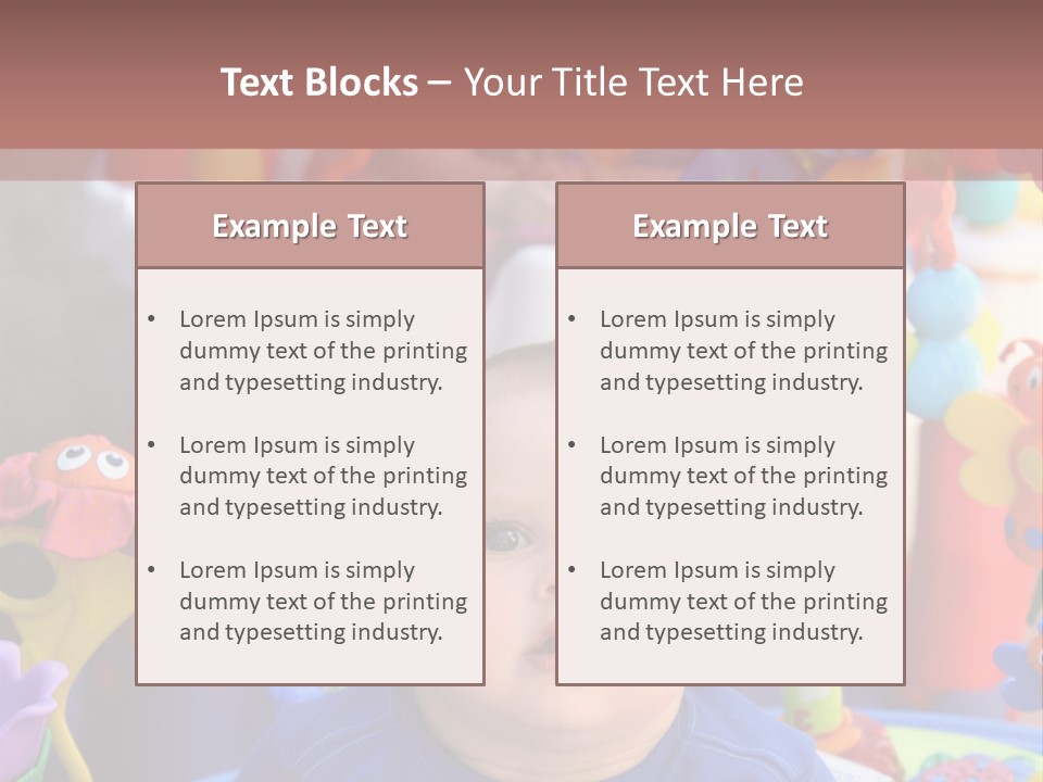 Two Baby Boys Twin Brothers Playing Together PowerPoint Template