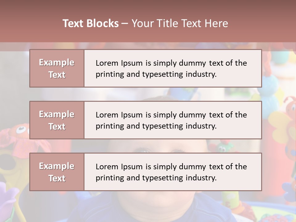 Two Baby Boys Twin Brothers Playing Together PowerPoint Template