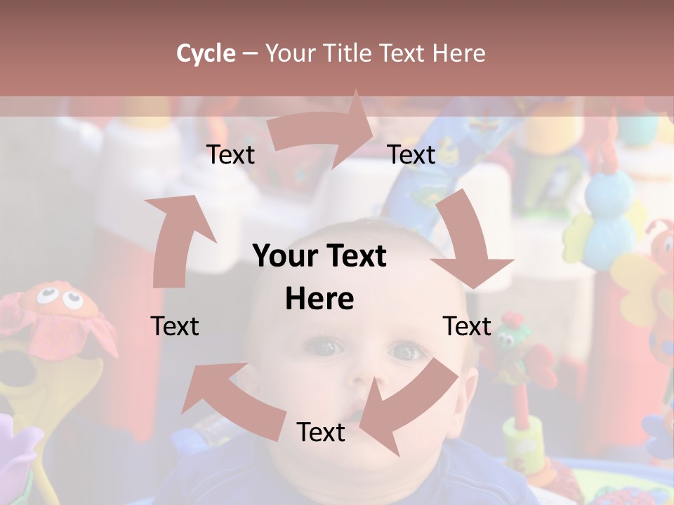 Two Baby Boys Twin Brothers Playing Together PowerPoint Template