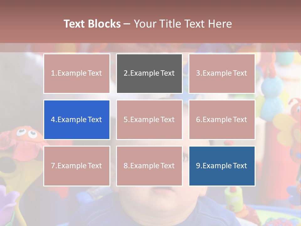 Two Baby Boys Twin Brothers Playing Together PowerPoint Template