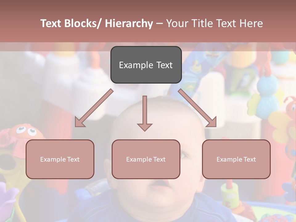 Two Baby Boys Twin Brothers Playing Together PowerPoint Template