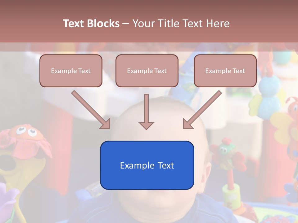Two Baby Boys Twin Brothers Playing Together PowerPoint Template