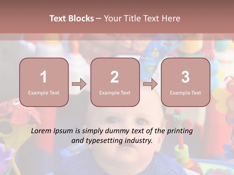 Two Baby Boys Twin Brothers Playing Together PowerPoint Template