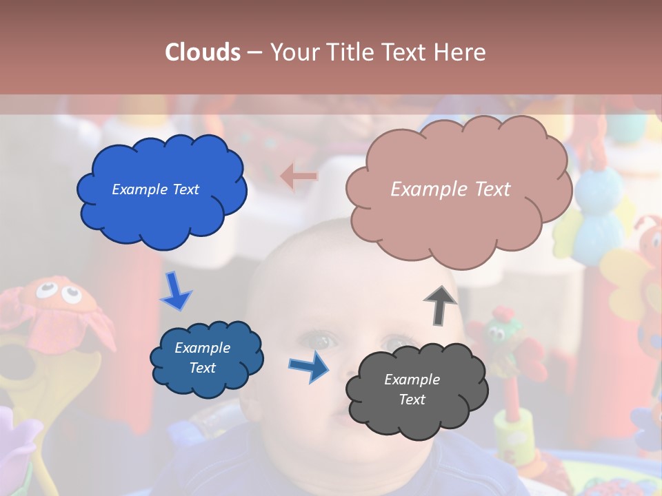 Two Baby Boys Twin Brothers Playing Together PowerPoint Template