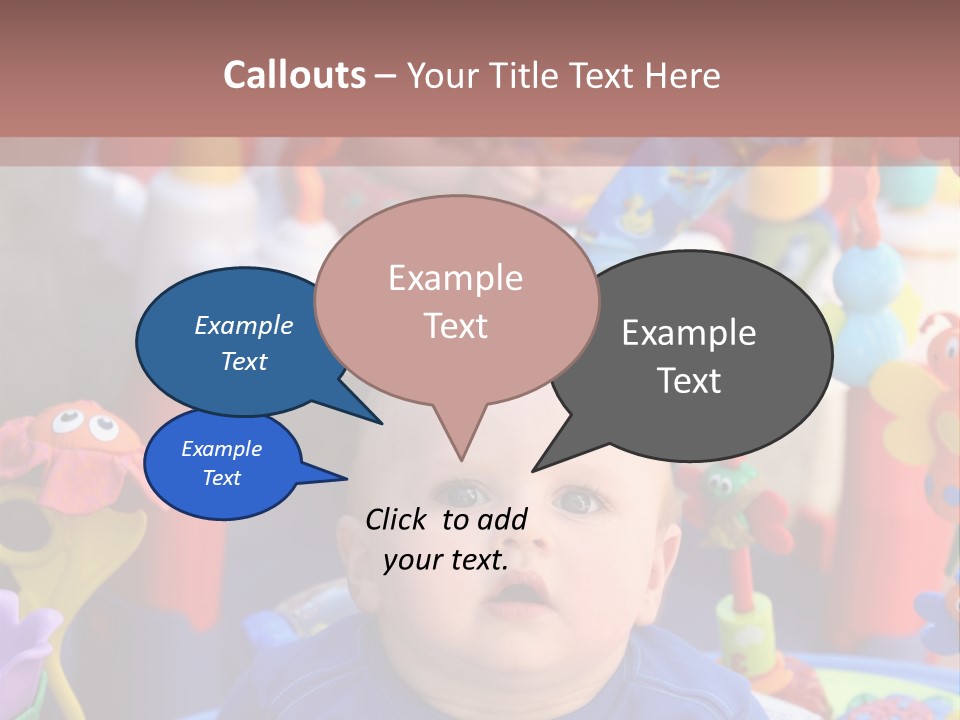 Two Baby Boys Twin Brothers Playing Together PowerPoint Template