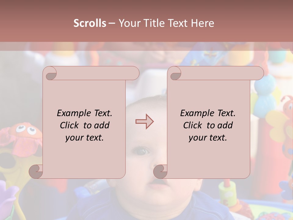 Two Baby Boys Twin Brothers Playing Together PowerPoint Template