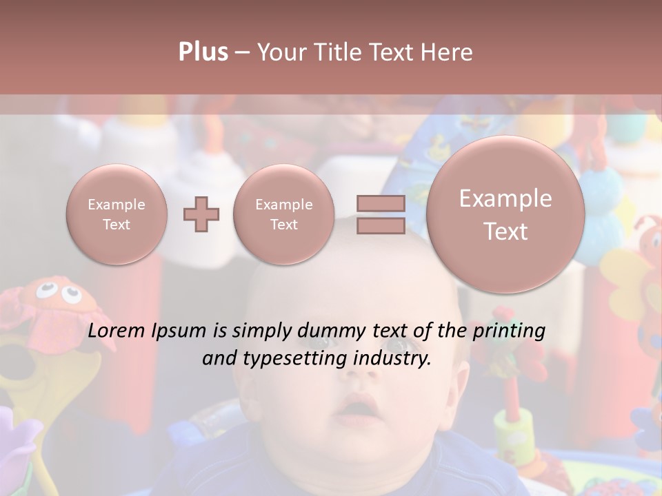 Two Baby Boys Twin Brothers Playing Together PowerPoint Template