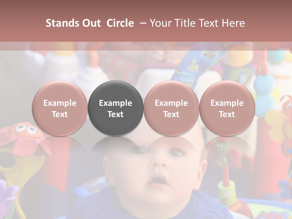 Two Baby Boys Twin Brothers Playing Together PowerPoint Template