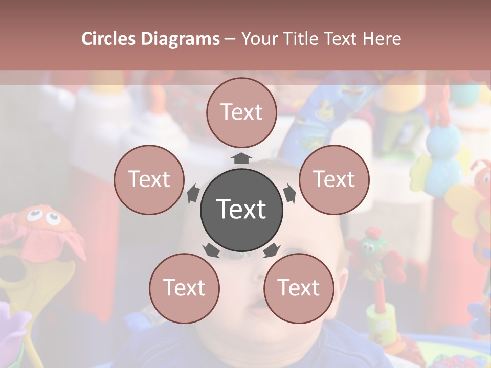 Two Baby Boys Twin Brothers Playing Together PowerPoint Template