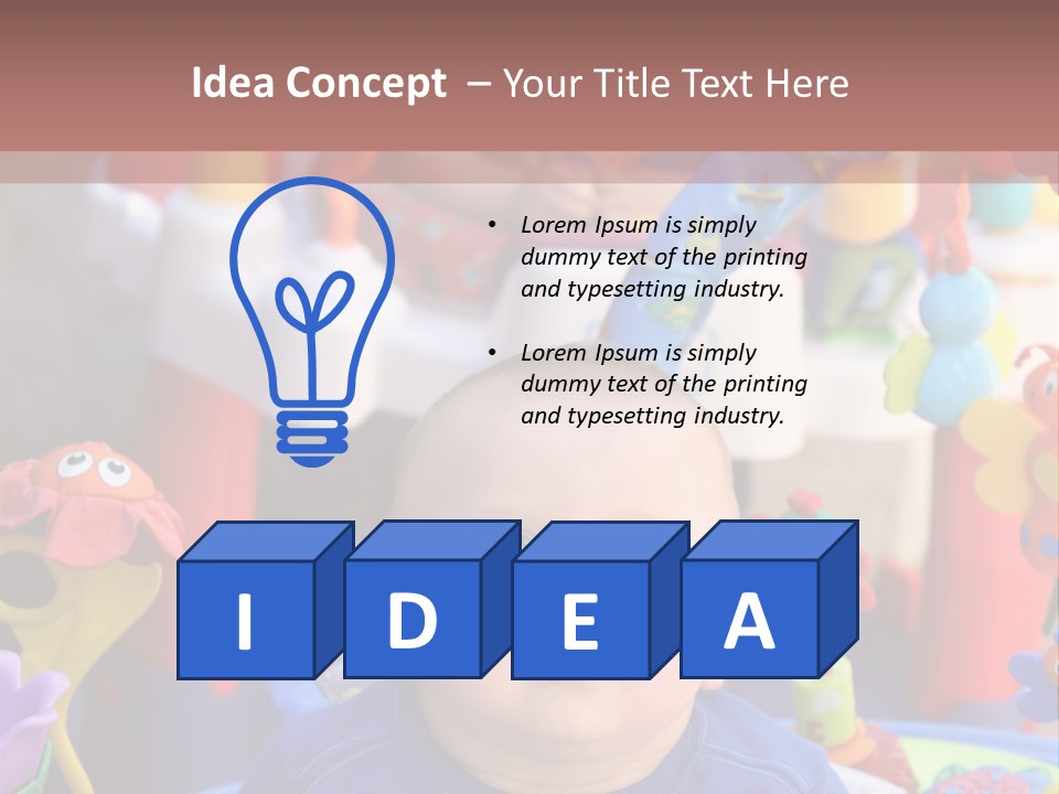 Two Baby Boys Twin Brothers Playing Together PowerPoint Template