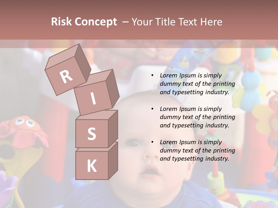 Two Baby Boys Twin Brothers Playing Together PowerPoint Template