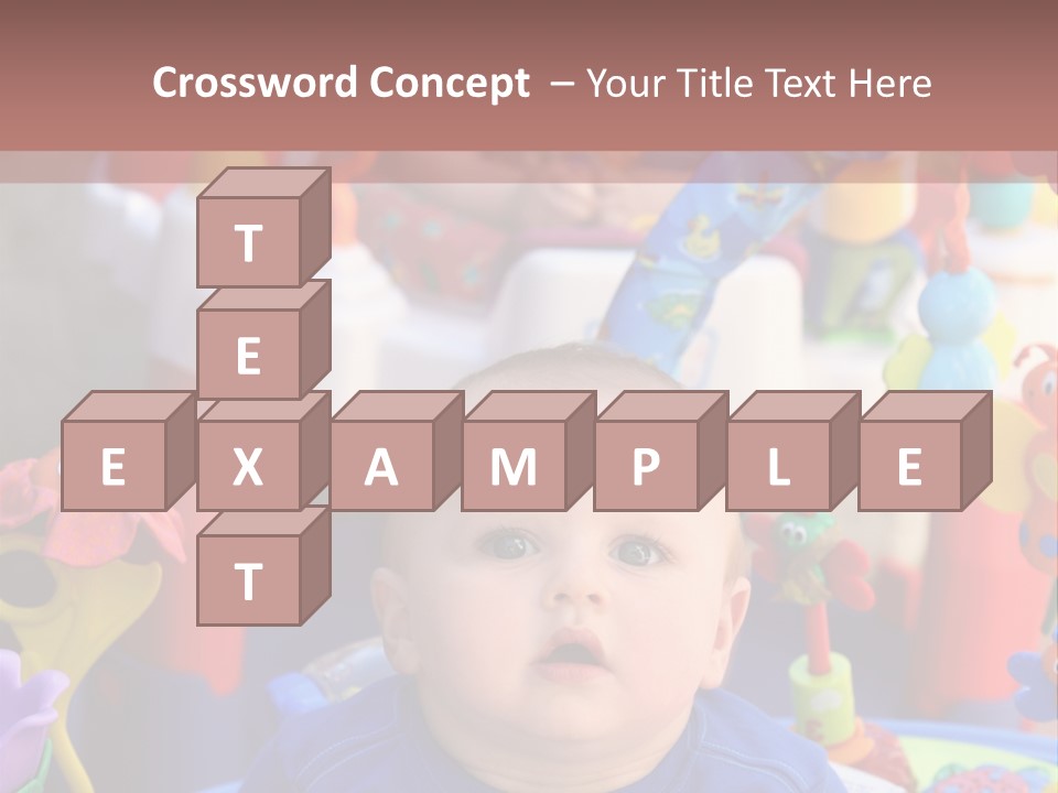 Two Baby Boys Twin Brothers Playing Together PowerPoint Template