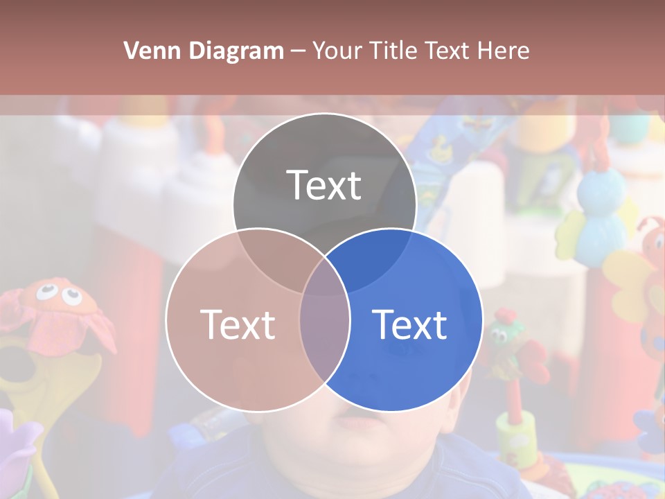 Two Baby Boys Twin Brothers Playing Together PowerPoint Template