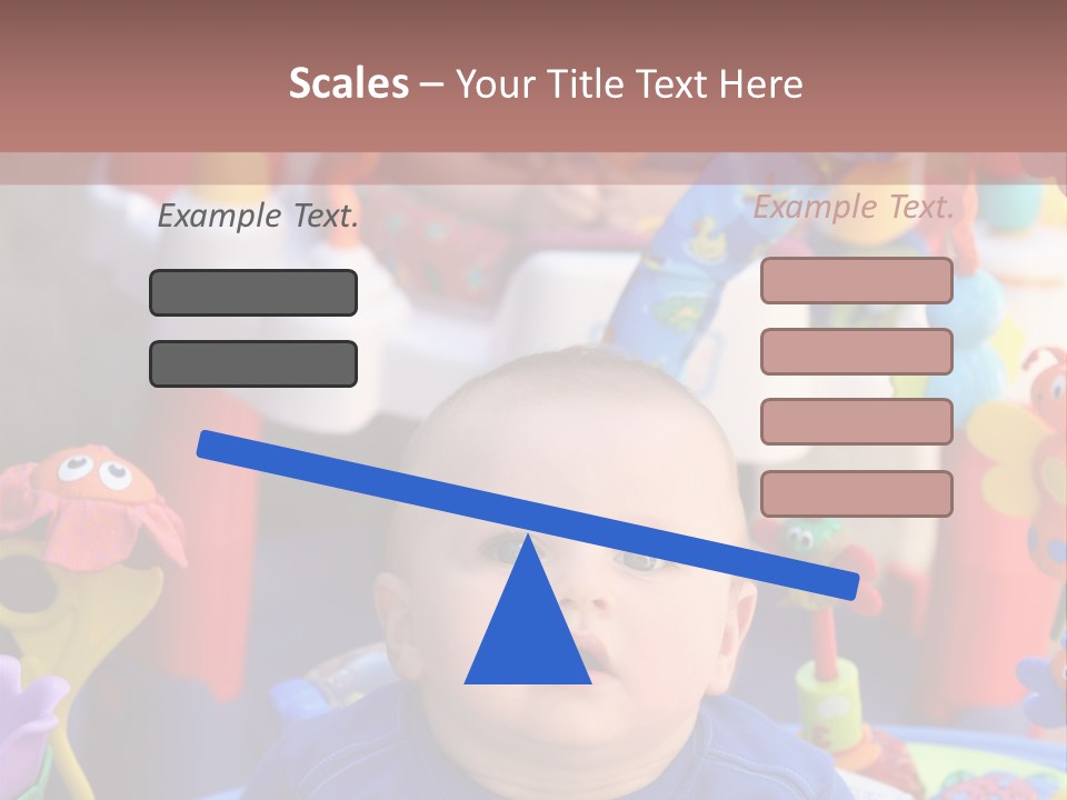 Two Baby Boys Twin Brothers Playing Together PowerPoint Template
