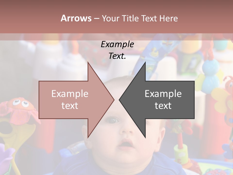 Two Baby Boys Twin Brothers Playing Together PowerPoint Template
