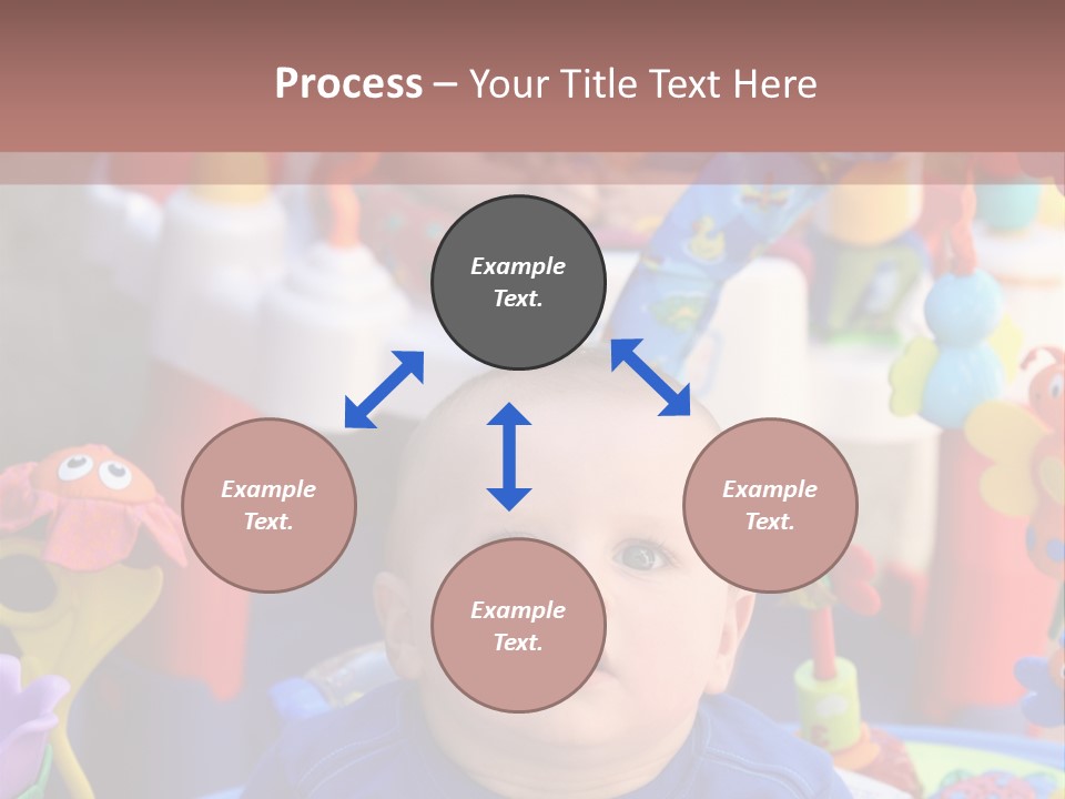 Two Baby Boys Twin Brothers Playing Together PowerPoint Template