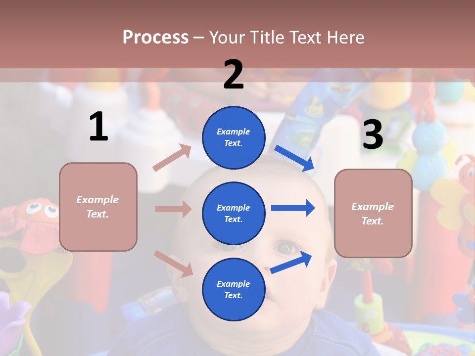 Two Baby Boys Twin Brothers Playing Together PowerPoint Template