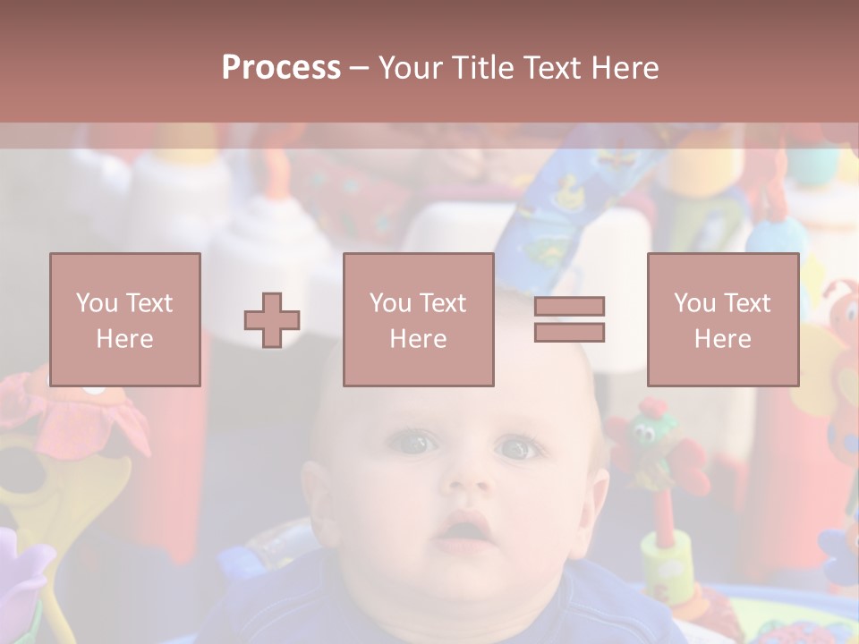 Two Baby Boys Twin Brothers Playing Together PowerPoint Template