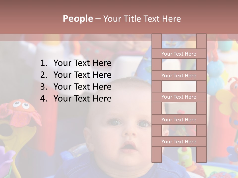 Two Baby Boys Twin Brothers Playing Together PowerPoint Template
