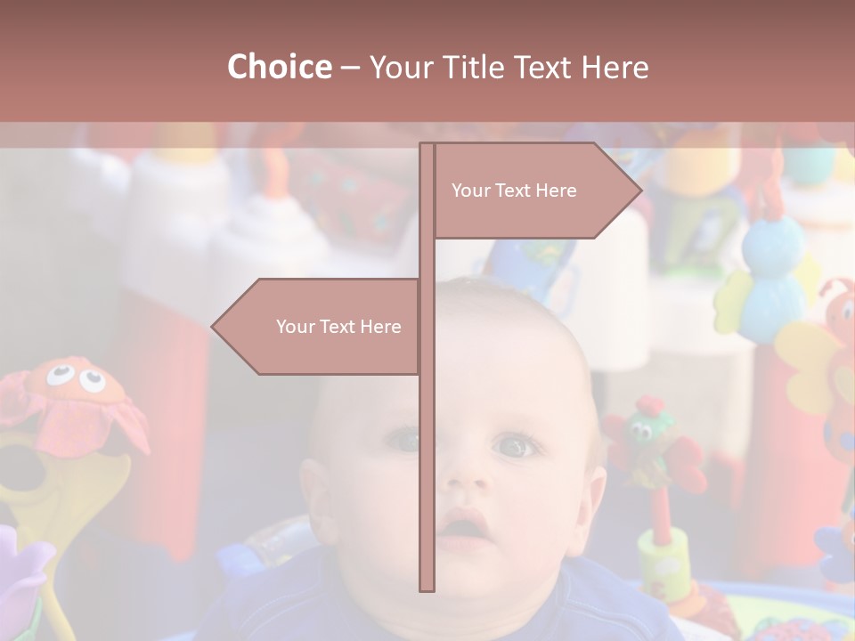 Two Baby Boys Twin Brothers Playing Together PowerPoint Template