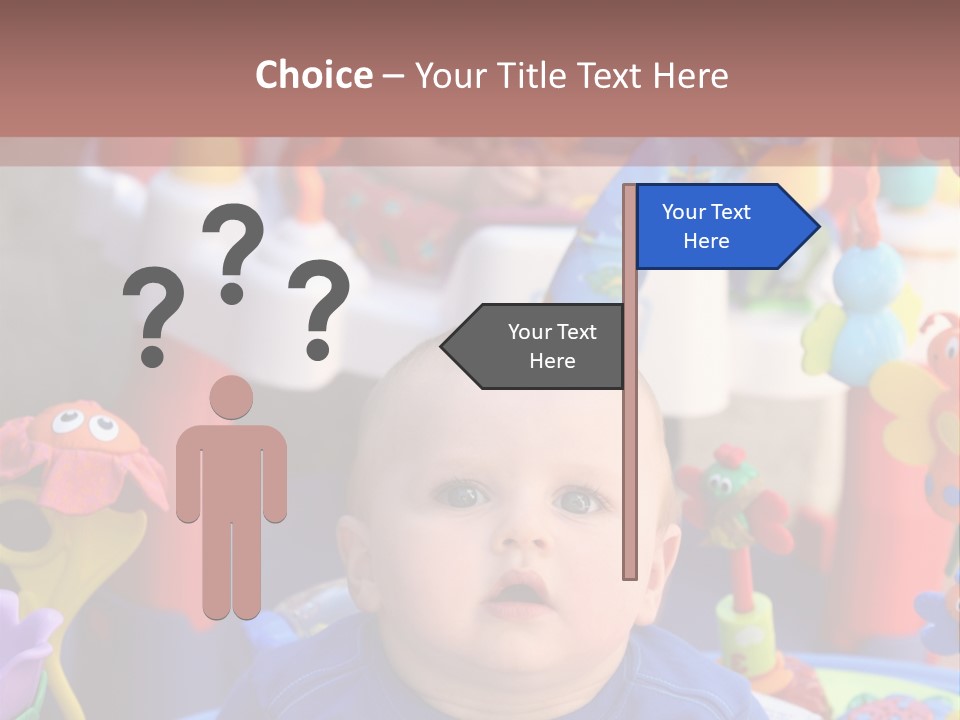Two Baby Boys Twin Brothers Playing Together PowerPoint Template