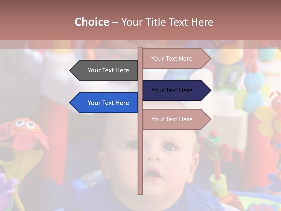 Two Baby Boys Twin Brothers Playing Together PowerPoint Template