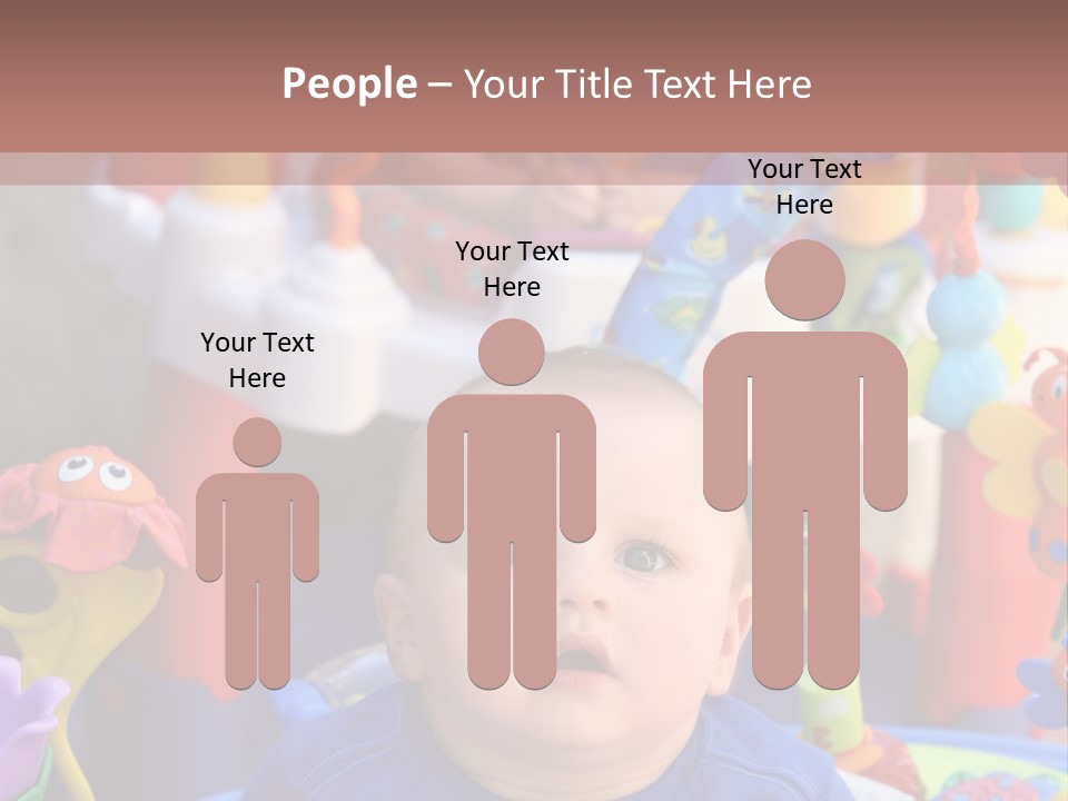 Two Baby Boys Twin Brothers Playing Together PowerPoint Template