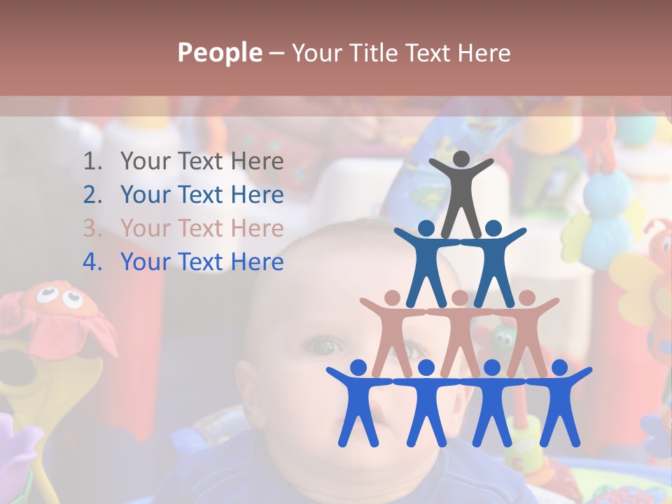 Two Baby Boys Twin Brothers Playing Together PowerPoint Template