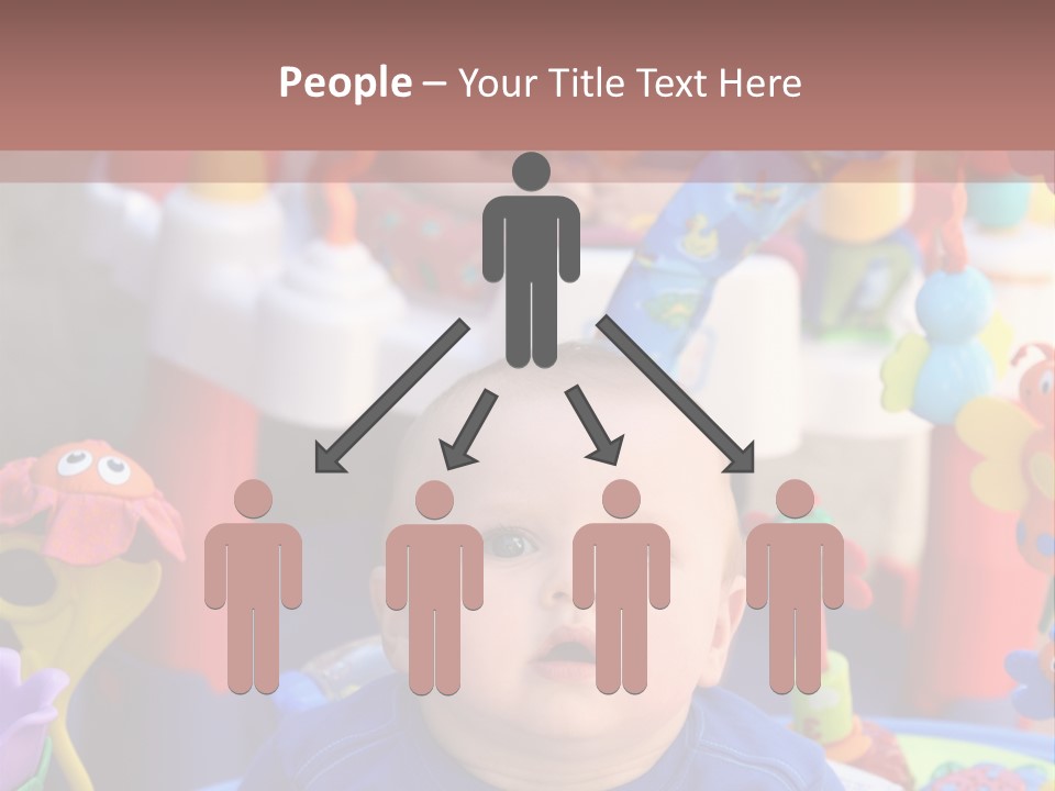 Two Baby Boys Twin Brothers Playing Together PowerPoint Template