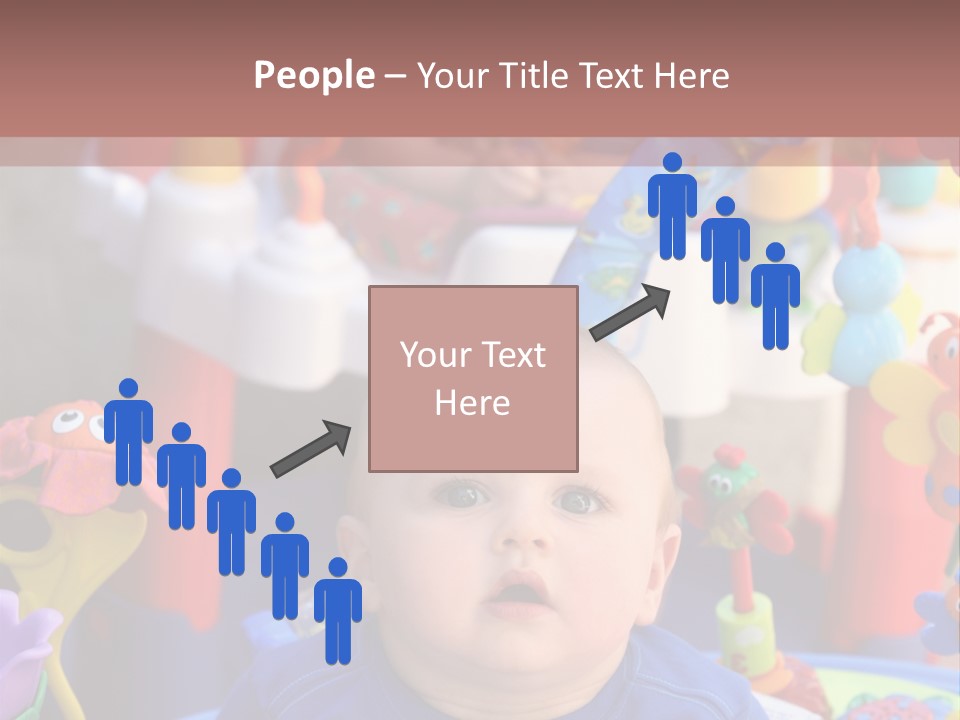 Two Baby Boys Twin Brothers Playing Together PowerPoint Template