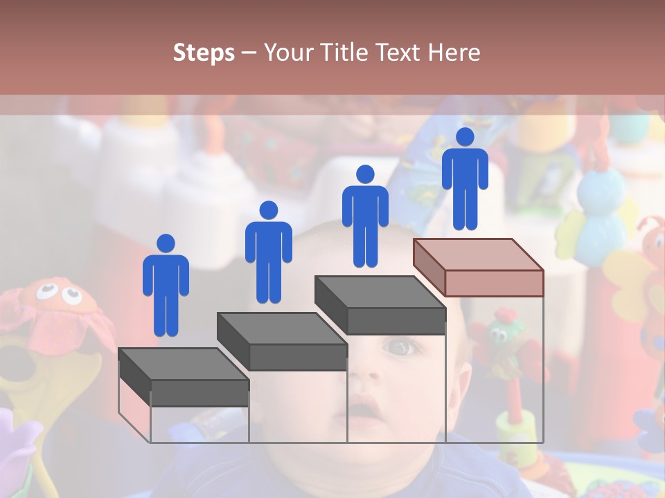 Two Baby Boys Twin Brothers Playing Together PowerPoint Template