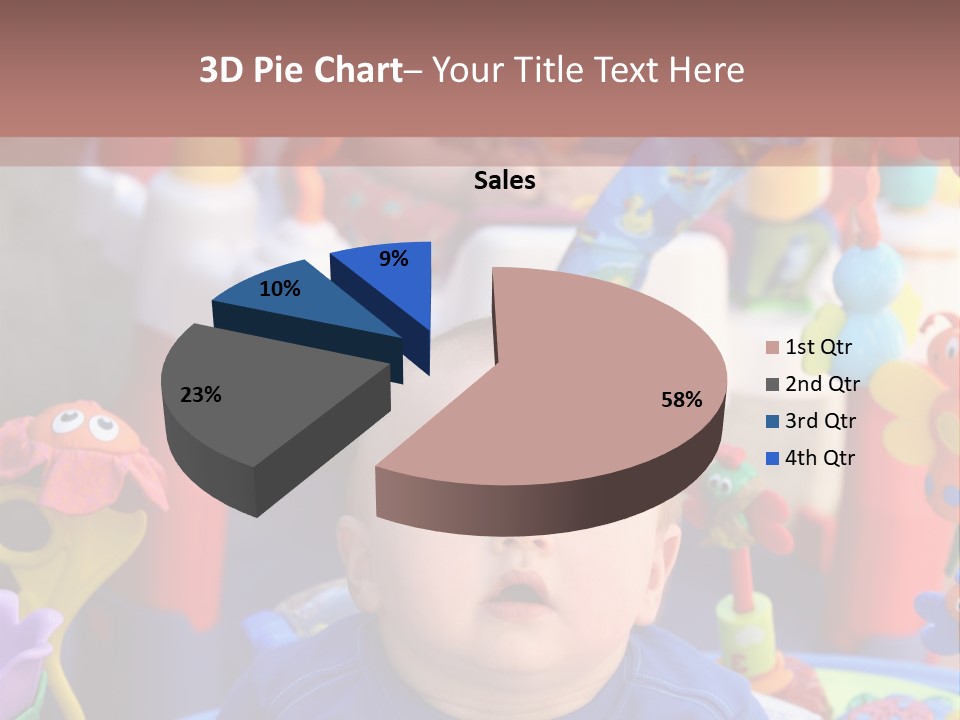 Two Baby Boys Twin Brothers Playing Together PowerPoint Template