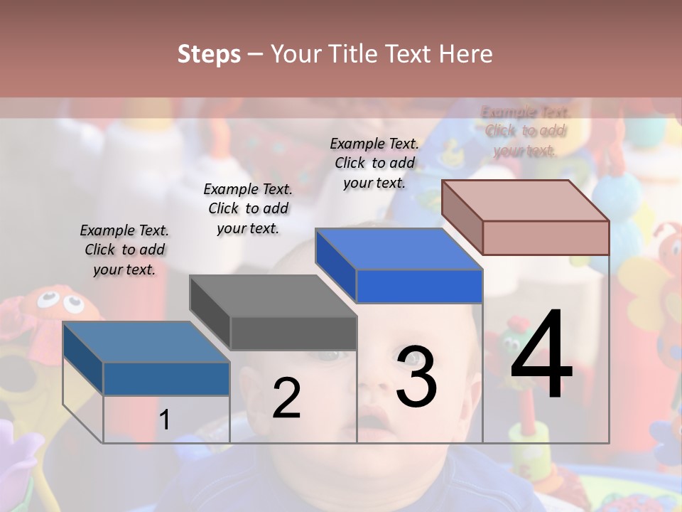Two Baby Boys Twin Brothers Playing Together PowerPoint Template