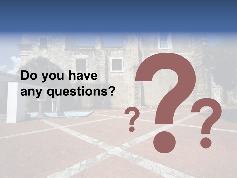 Park Near Casa De Francia And Hostal Nicolas De Ovando And Fortaleza On Las Damas Santo Domingo, Dominican Republic PowerPoint Template