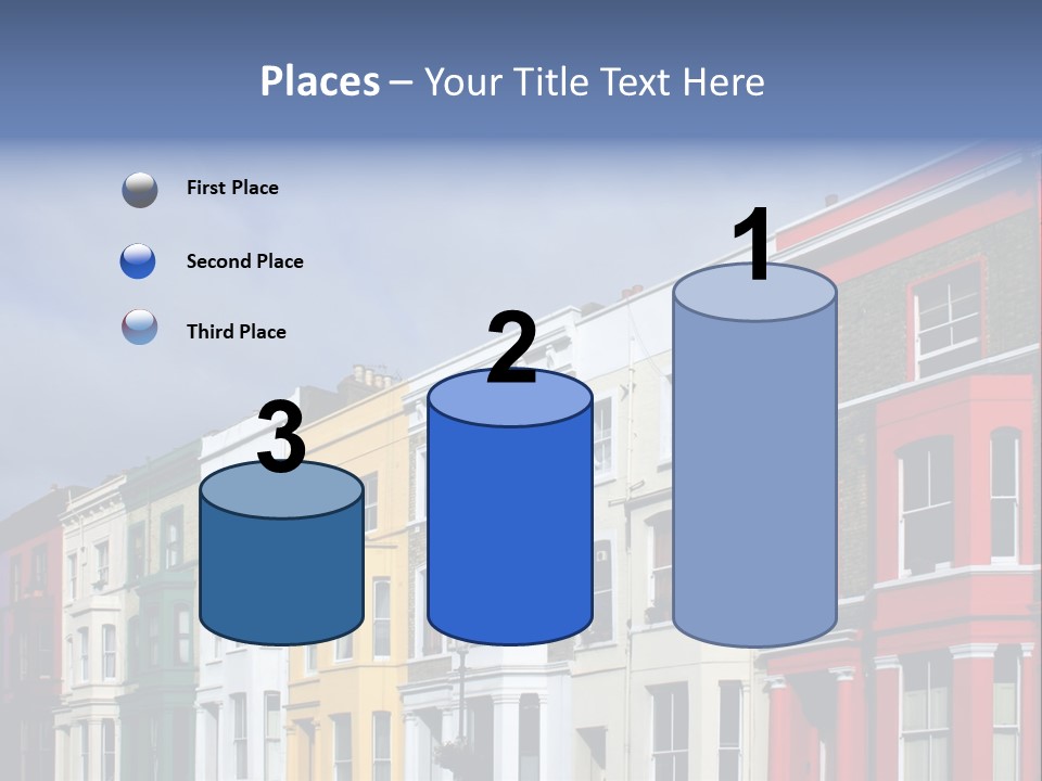 Famous London Street With Lot Of Color Houses PowerPoint Template