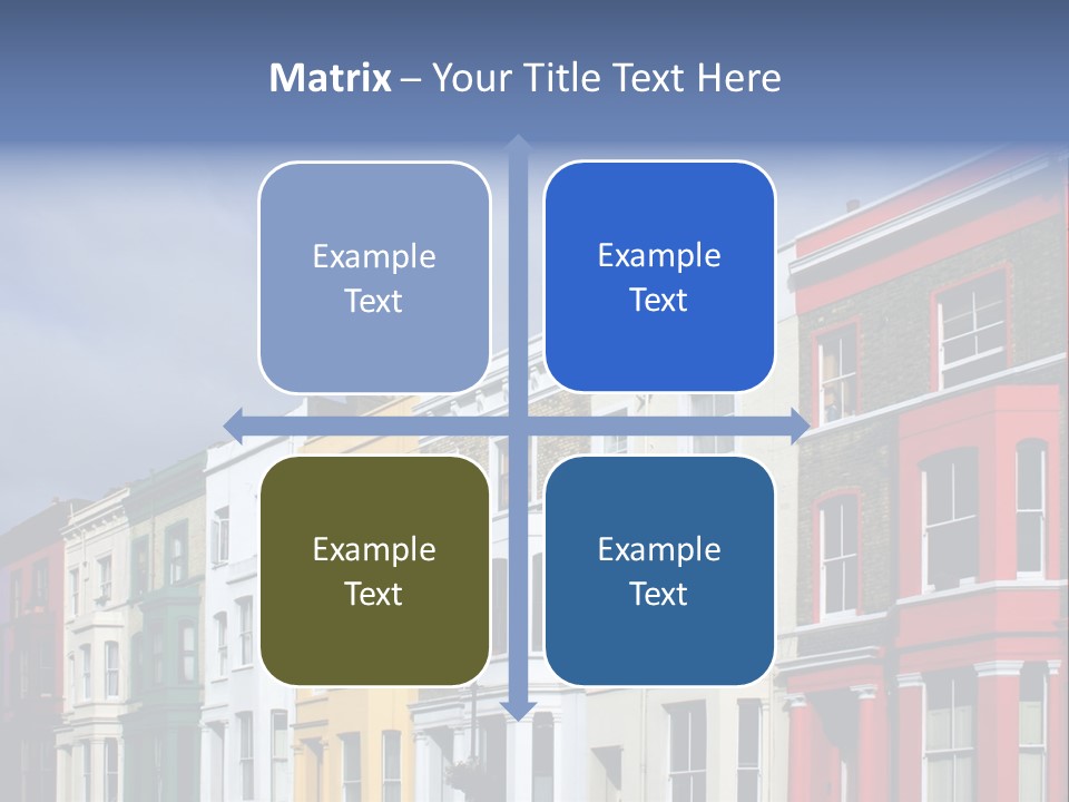 Famous London Street With Lot Of Color Houses PowerPoint Template