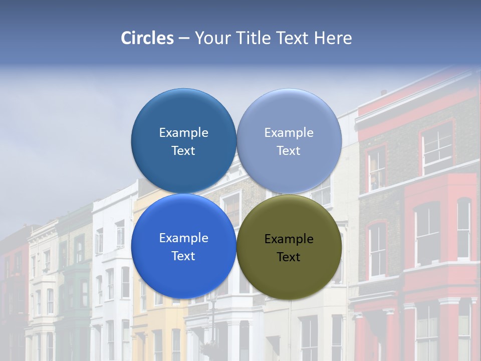 Famous London Street With Lot Of Color Houses PowerPoint Template